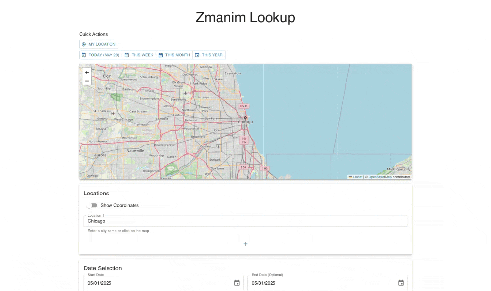 Preview of Zmanim Tracker (New-Zmanim)