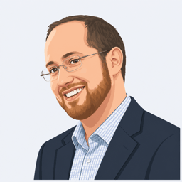Cartoon portrait of Rabbi Dovi Nadel