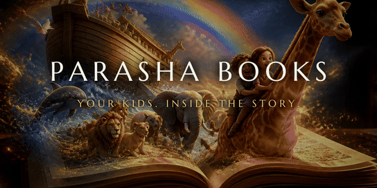 Parasha Books: an ark and animals bursting out of a picture book